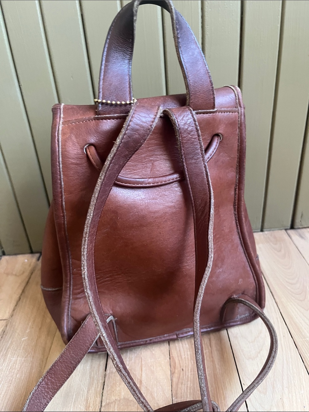 Coach H50-9960 Daypack Brown Leather Mini Backpack Purse Turn-Lock Closure - Picture 5 of 14